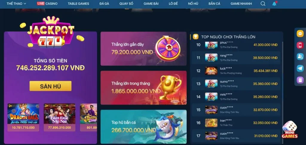 Trò chơi máy đánh bạc đa dạng